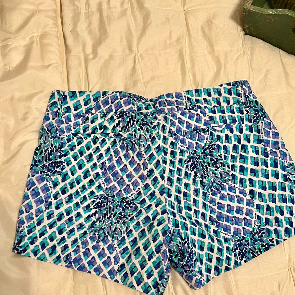 Lilly Pulitzer Callahan Shorts Blue and purple Pineapple Shorts | 12 - Picture 6 of 7